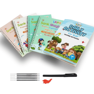 BbBoo Magic Handwriting & Tracing Kit for Kids | 4 Reusable Practice Books with Vanishing Ink Pen & 10 Refills | Develops Motor Skills